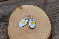 Image 4 of Light Grey and Yellow Spot Earrings