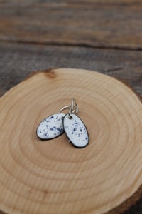 Image 1 of Small Blue and White Speckle Enamel Earrings