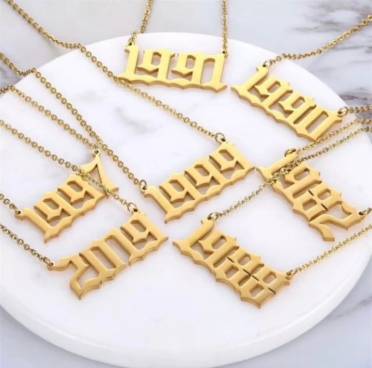 Old English Necklace Year Pendent 