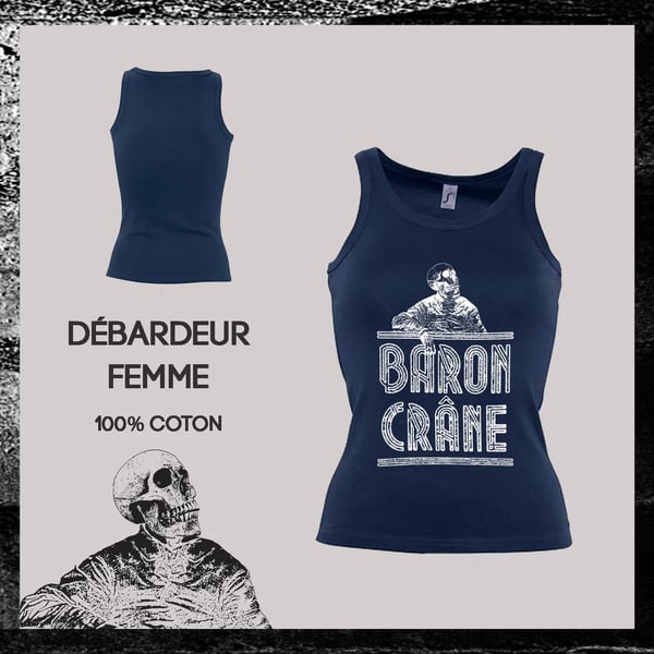 Image of T-Shirt Baron Crâne Blue Navy Women (tanktop)