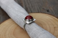 Image 2 of Red Round Square Ring *reserved*