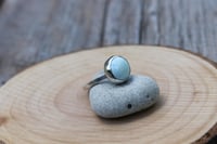 Image 1 of Pale Blue Enamel Dome Bezel Ring