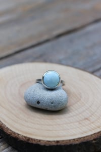 Image 2 of Pale Blue Enamel Dome Bezel Ring