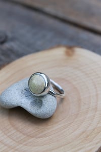 Image 1 of Sandy Green Enamel Dome Bezel Ring