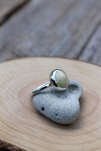 Image 2 of Sandy Green Enamel Dome Bezel Ring