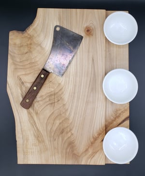 Image of Live Edge Maple Charcuterie/Serving Board with Serving "Tray"