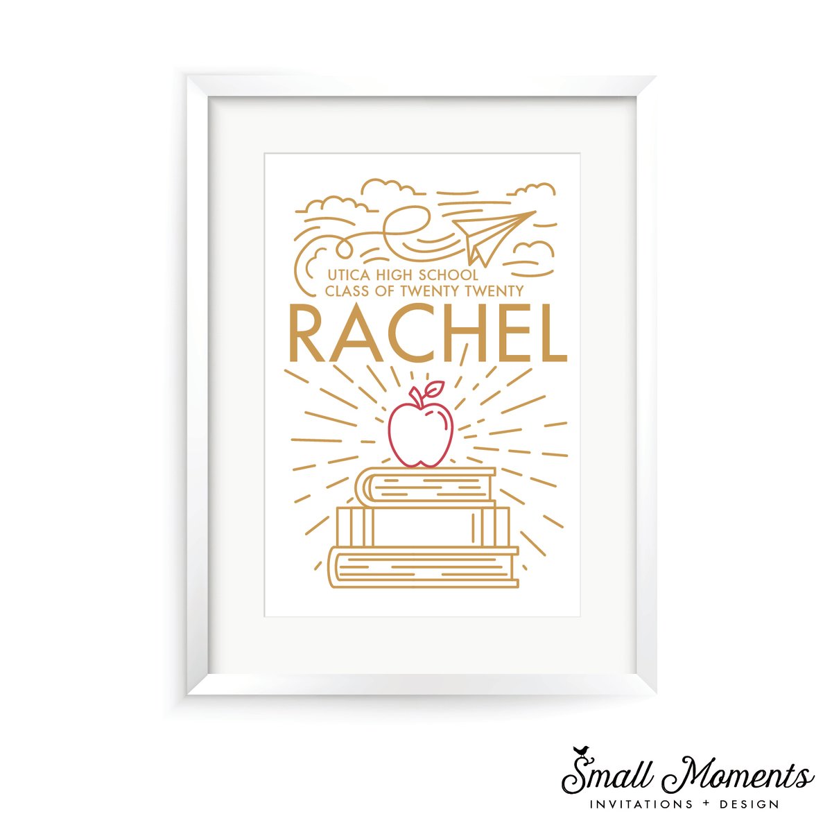 Apple/Book Graduation Print