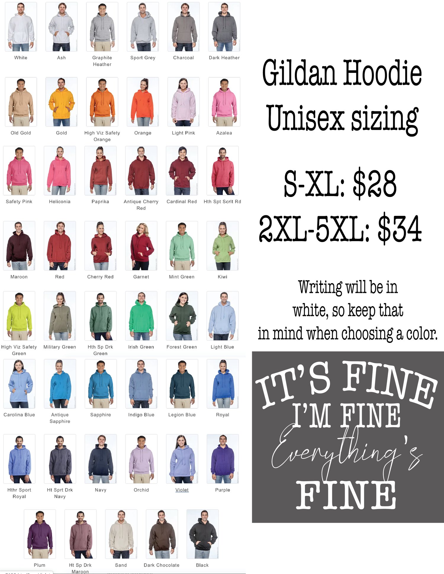 Image of "It's Fine" GILDAN Hoodie