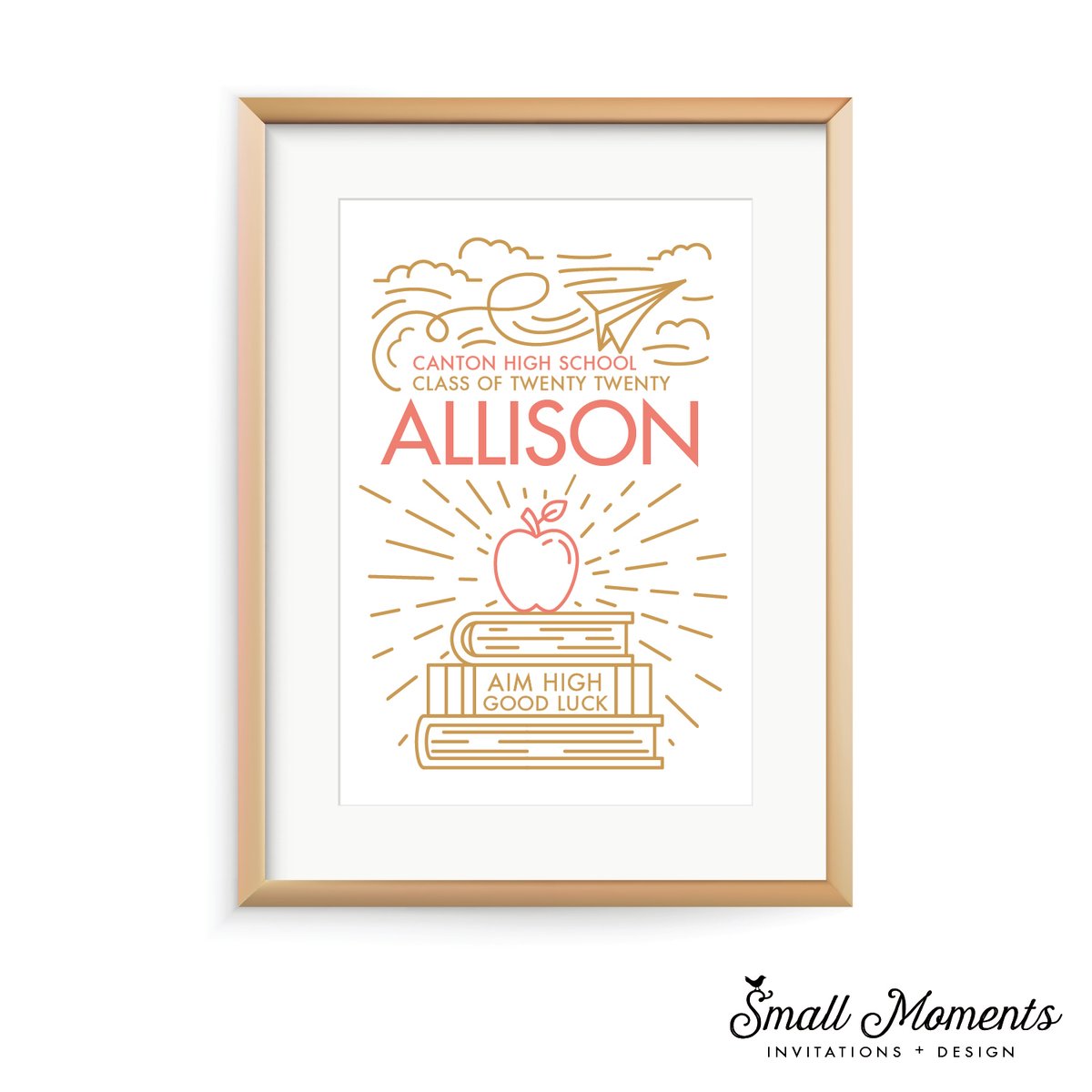 Apple/Book Graduation Print