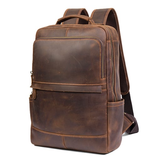 Image of  Handmade Crazy Horse Leather Backpack Laptop Backpack Travel Backpack MSG7635