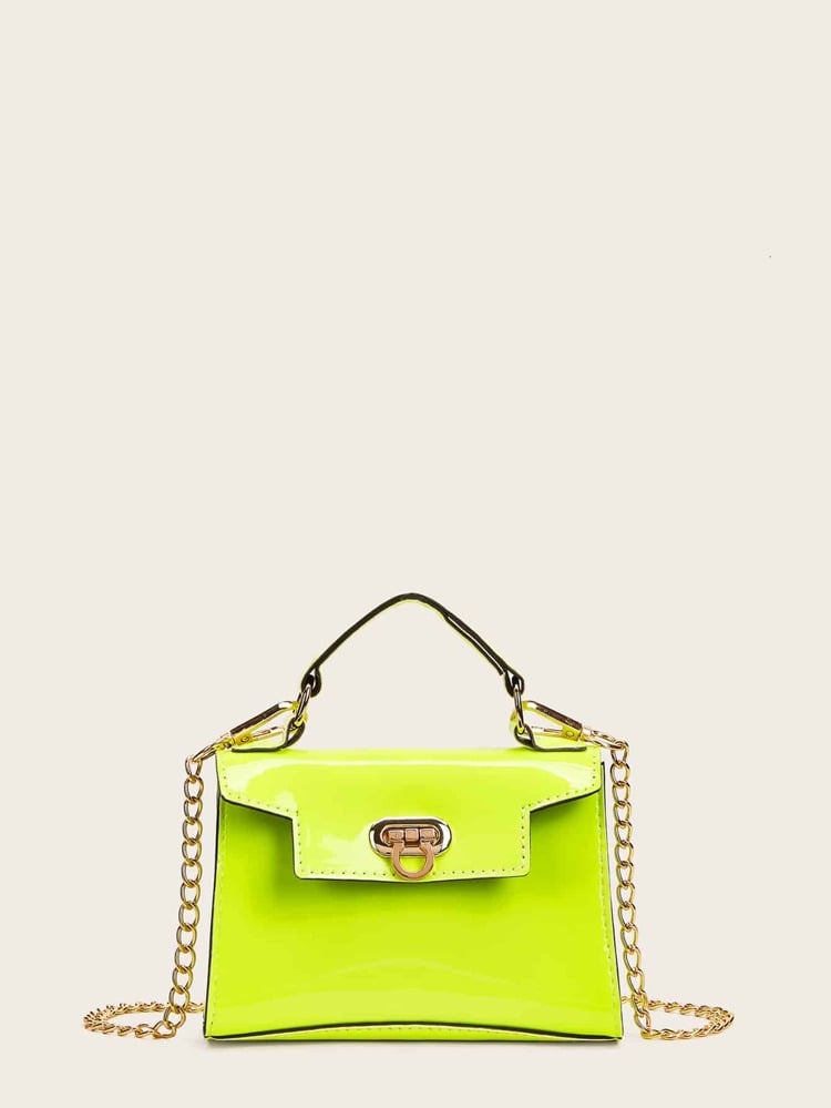 neon green mini purse