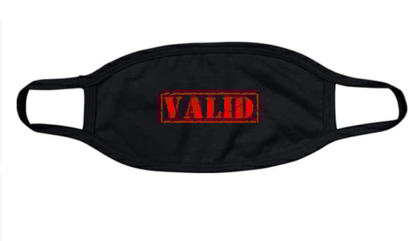 Image of Valid Face Mask w/red stamp