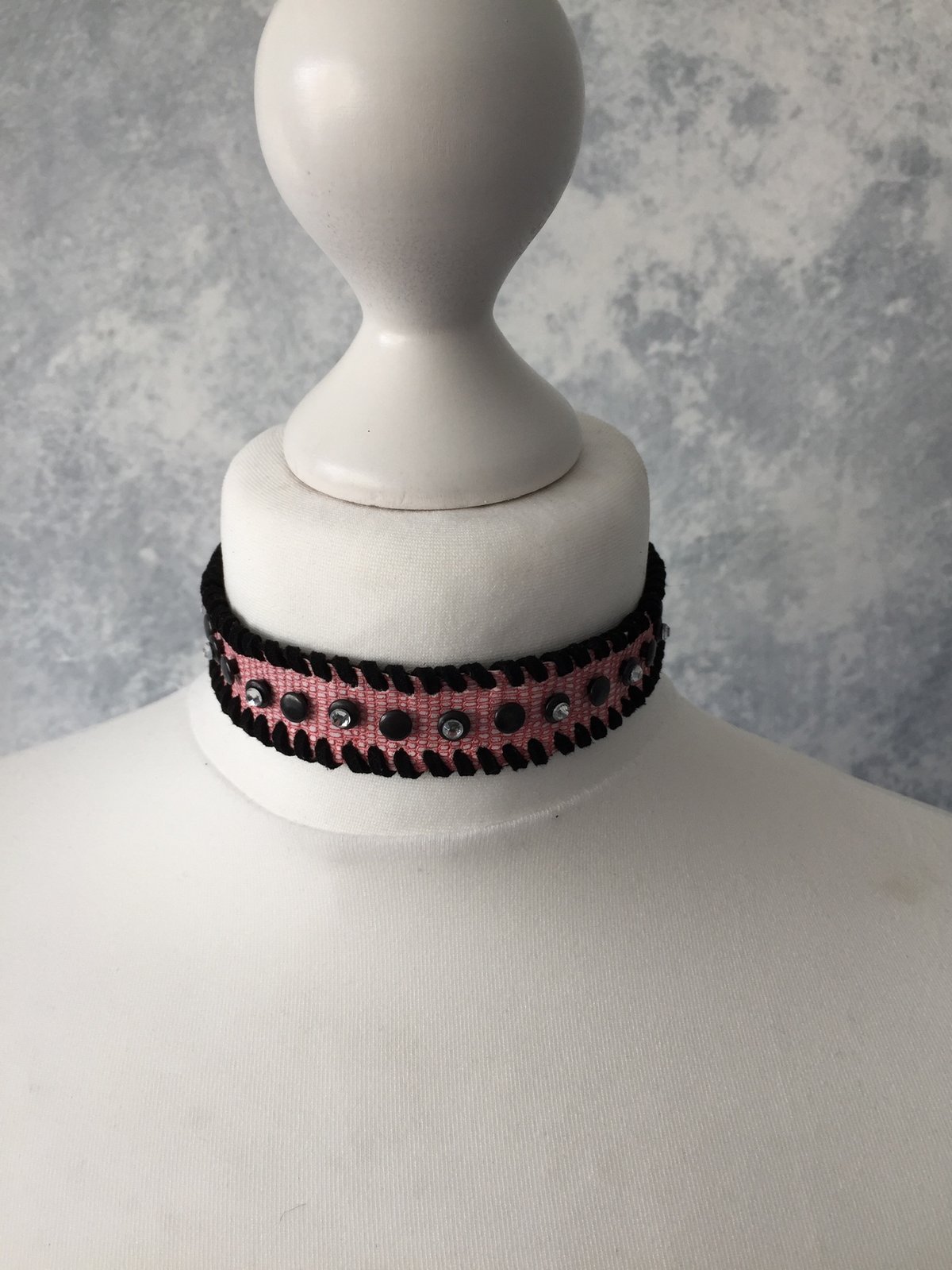 Image of Pink Collar with black studs