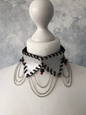 Image of Silver & black cut out collar