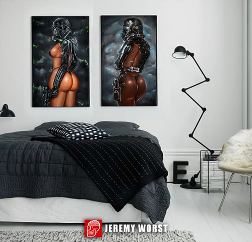 Image of JEREMY WORST "Death Trooper" Sexy Star Wars Poster Wall Art Canvas Storm Trooper Shadow
