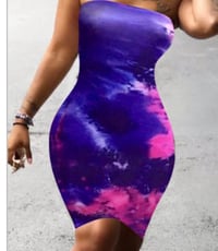 Image 1 of Tie-Dye Purple knee Dress