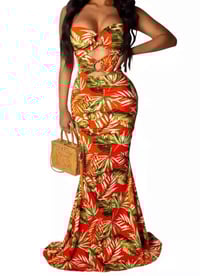 Image 1 of Mermaid- Leaf Dress/Orange