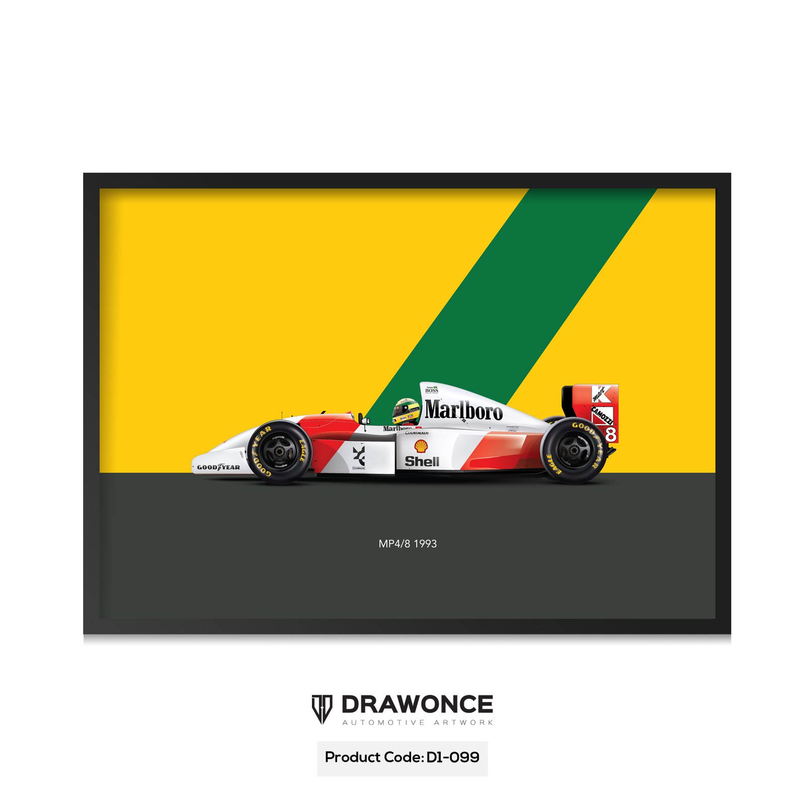 Ayrton Senna McLaren MP4/8 ポスター Mclaren MP4/8 Poster A4 & A3 - Etsy