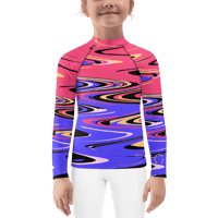 Image 5 of CRAZY WAVES BERRY KIDS RASH GUARD TOP 