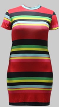 Image 2 of Stripe Red Mini Dress