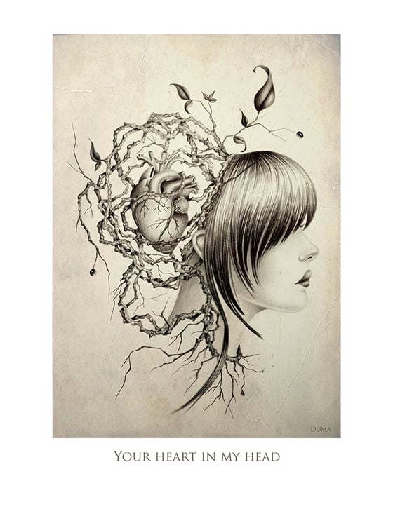 Image of Your heart in my head 40 x 30 cm