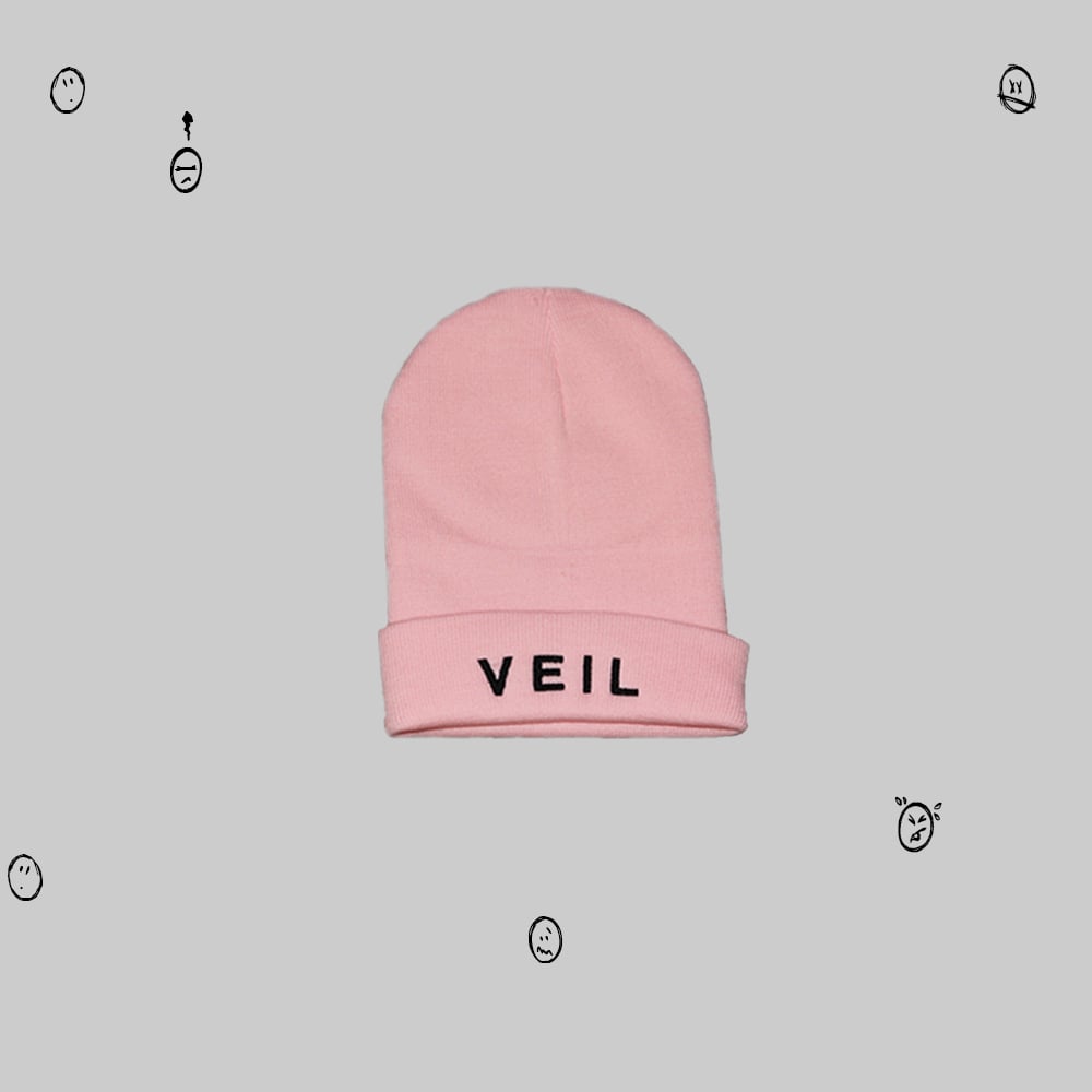 Embroidered Beanie (Light Pink) | Veil 