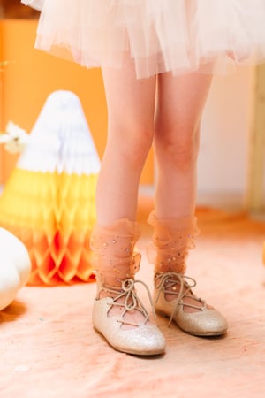 Image of Rhinestone + Stars Sheer Slouch Socks 