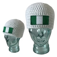 Image 2 of White Nigerian Flag Fitted Beanie