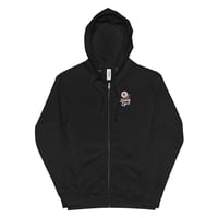 Image 2 of Flaming Eye Unisex Fleece Zip Hoodie - Black