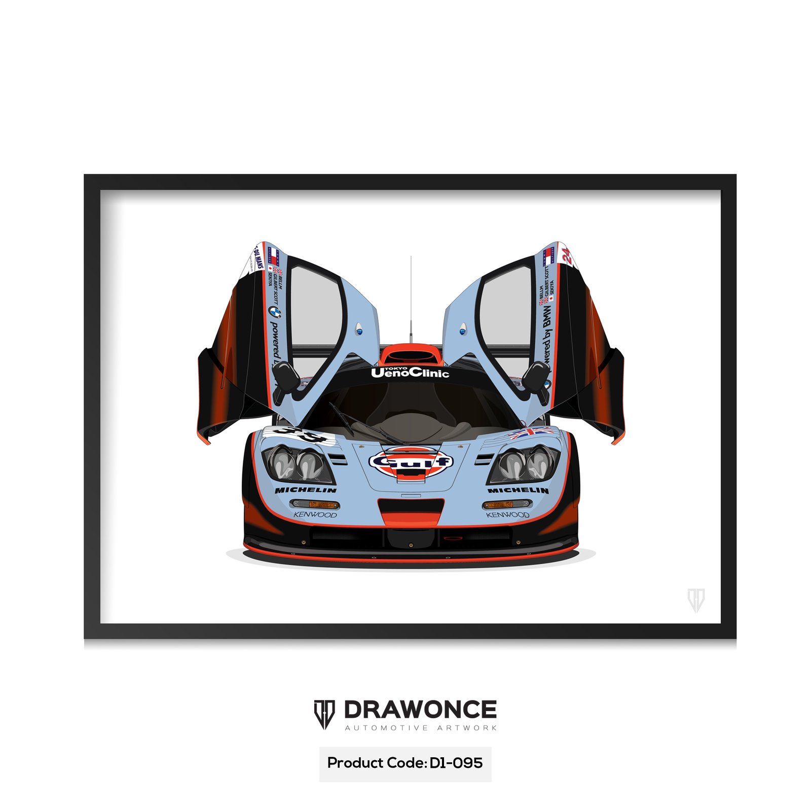 Gulf Mclaren GTR Long Tail Le Mans 1997 Ketchell Limited Edition Prnt WAS £60 