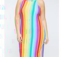 Image 1 of Bright Colored Line Dress