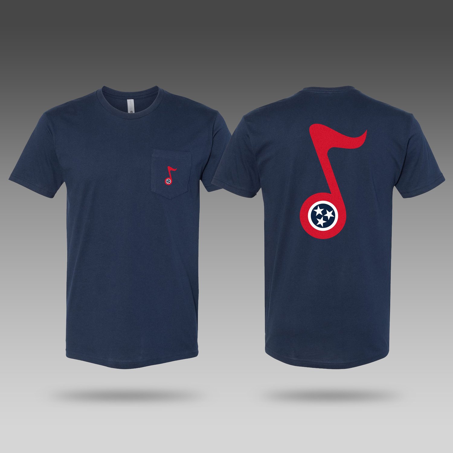Image of Music City Strong™ Music Note Pocket T-Shirt (Midnight Navy)