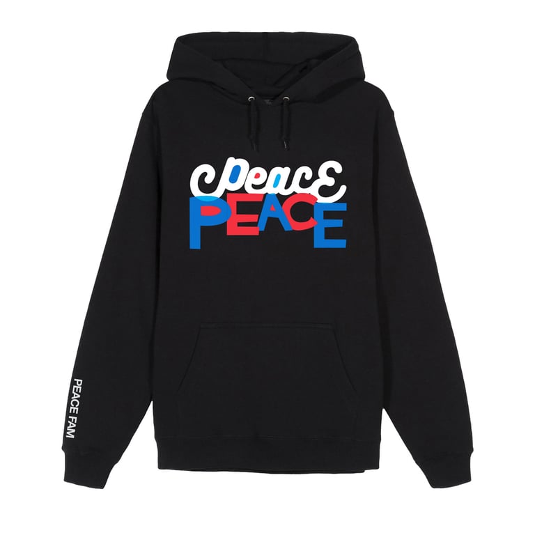 HOMECOMING USA "PEACE PEACE" HOODIE - BLACK