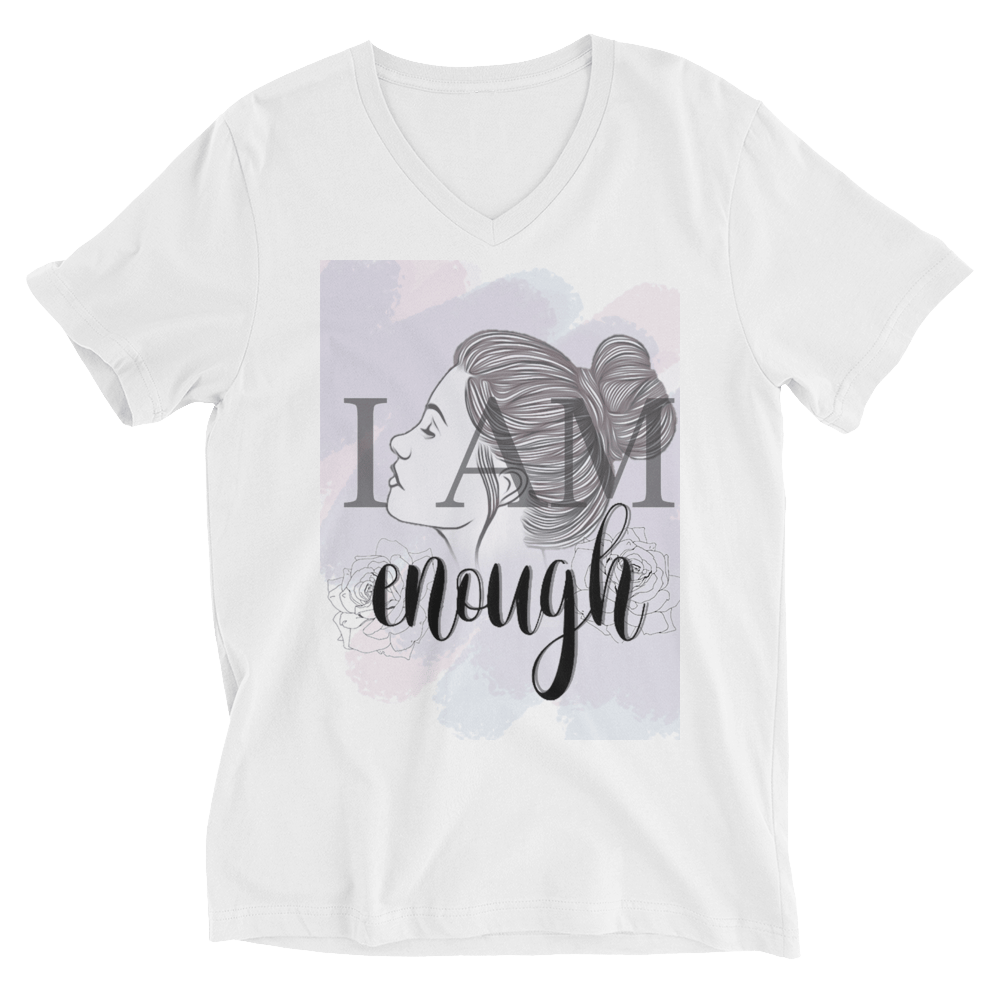 "I Am Enough" Unisex Short Sleeve V-Neck T-Shirt