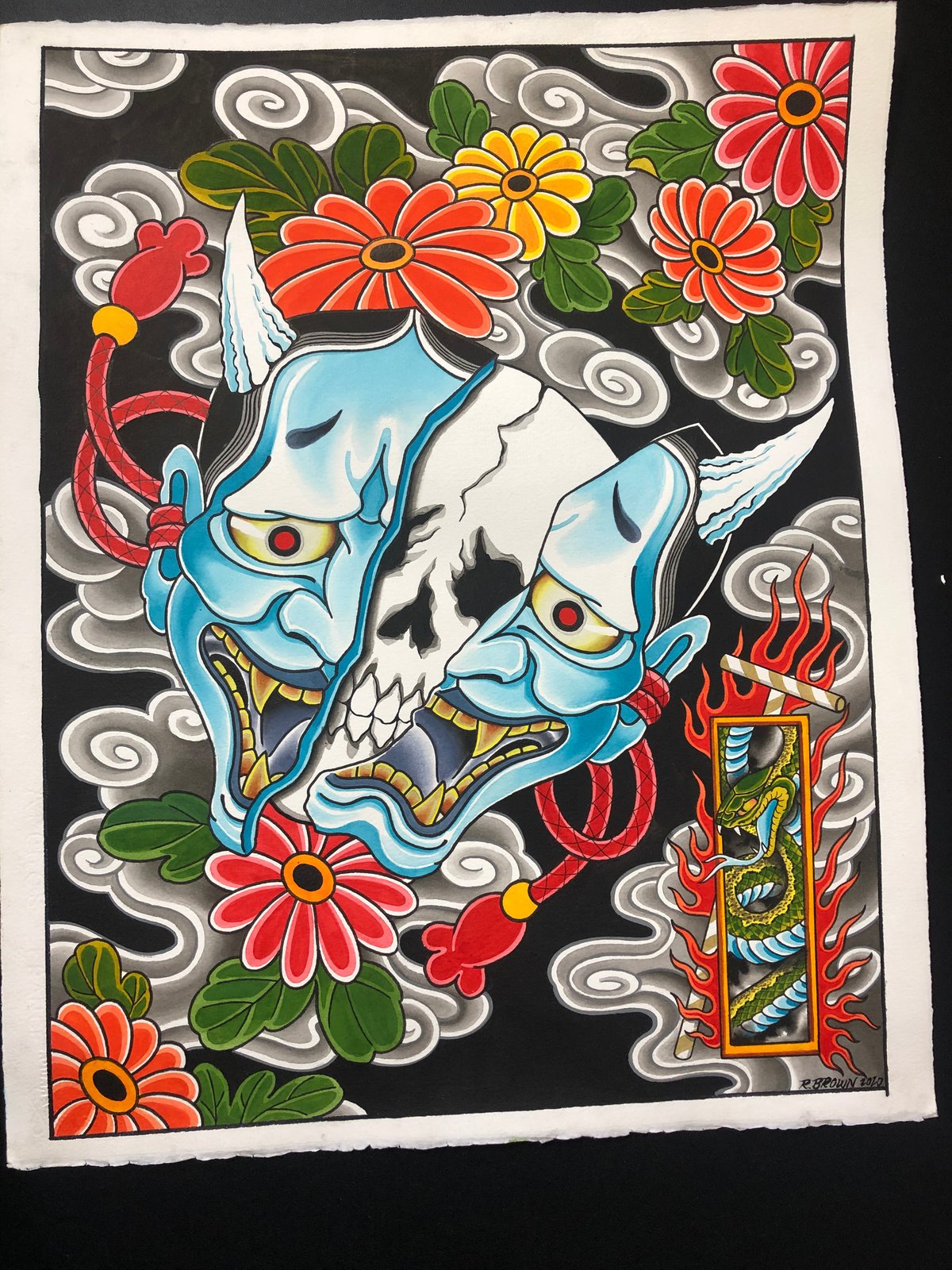Hannya and Flowers 