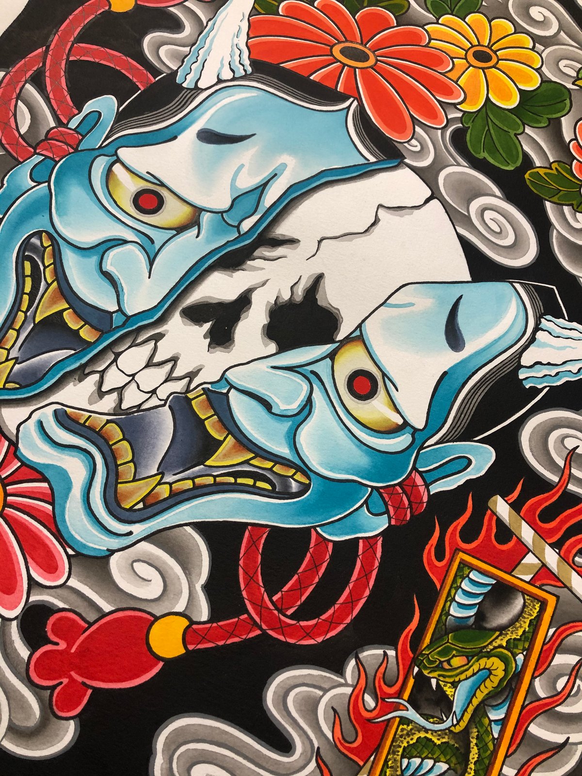 Hannya and Flowers 