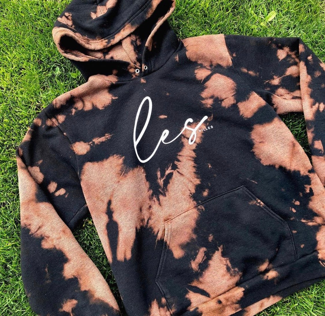 Image of Les Filles Black Tie Dye Hoodie