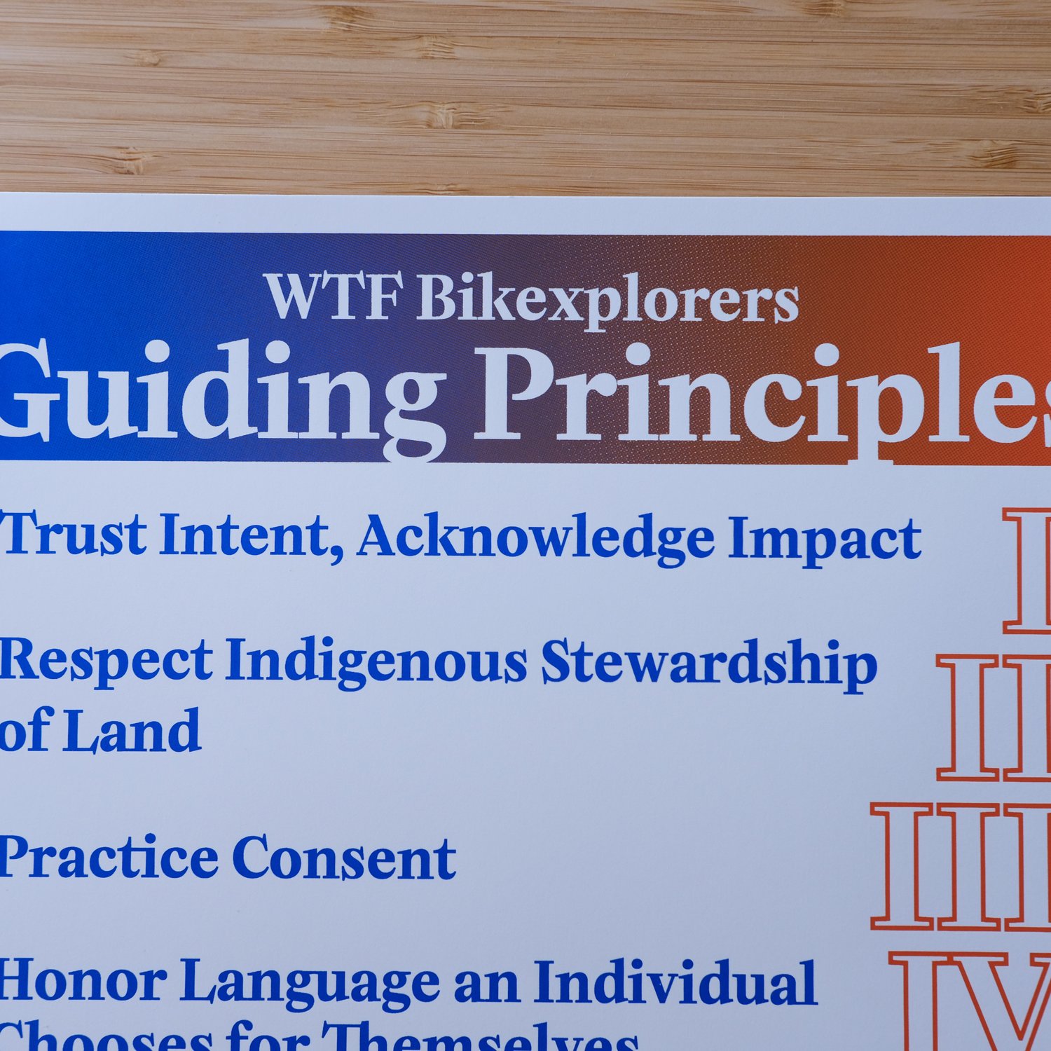 WTF Guiding Principles Poster | Radical Adventure Riders