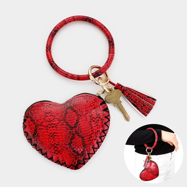 Image of Python Heart Bangle Coin Purse Keychain