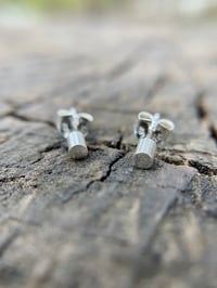 Image 1 of Sterling silver tube studs