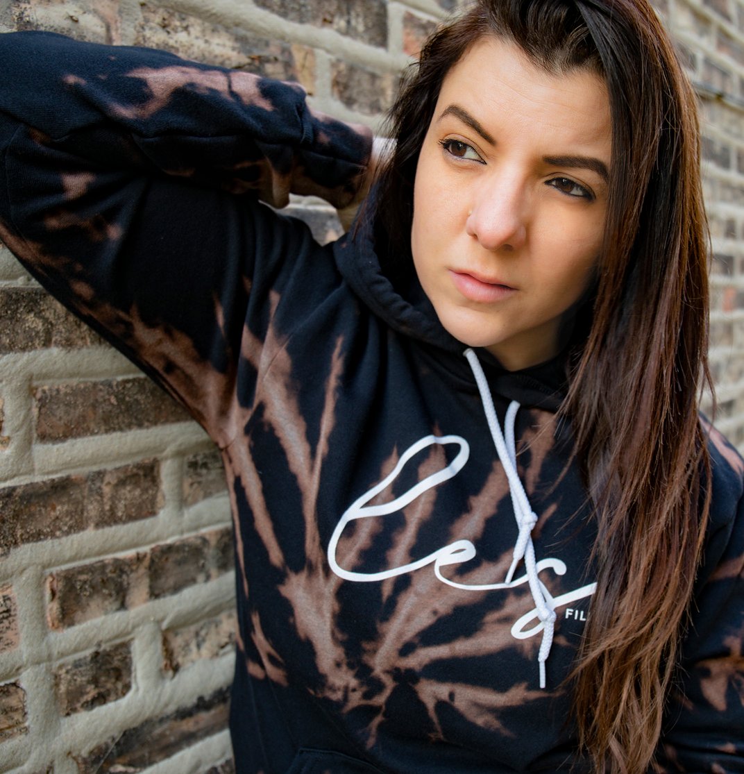 Image of Les Filles Black Tie Dye Hoodie