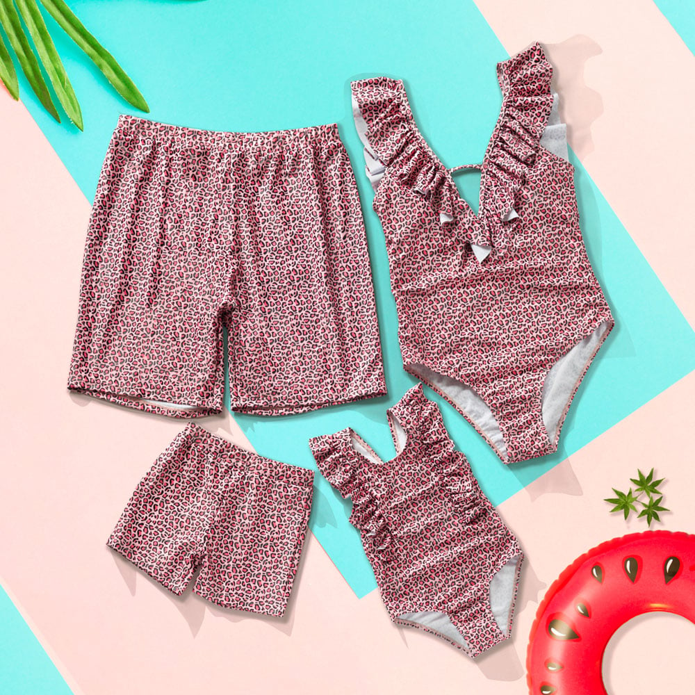 Image of Mumma & Me ‘Pink Leopard’ Family Matching Swimwear
