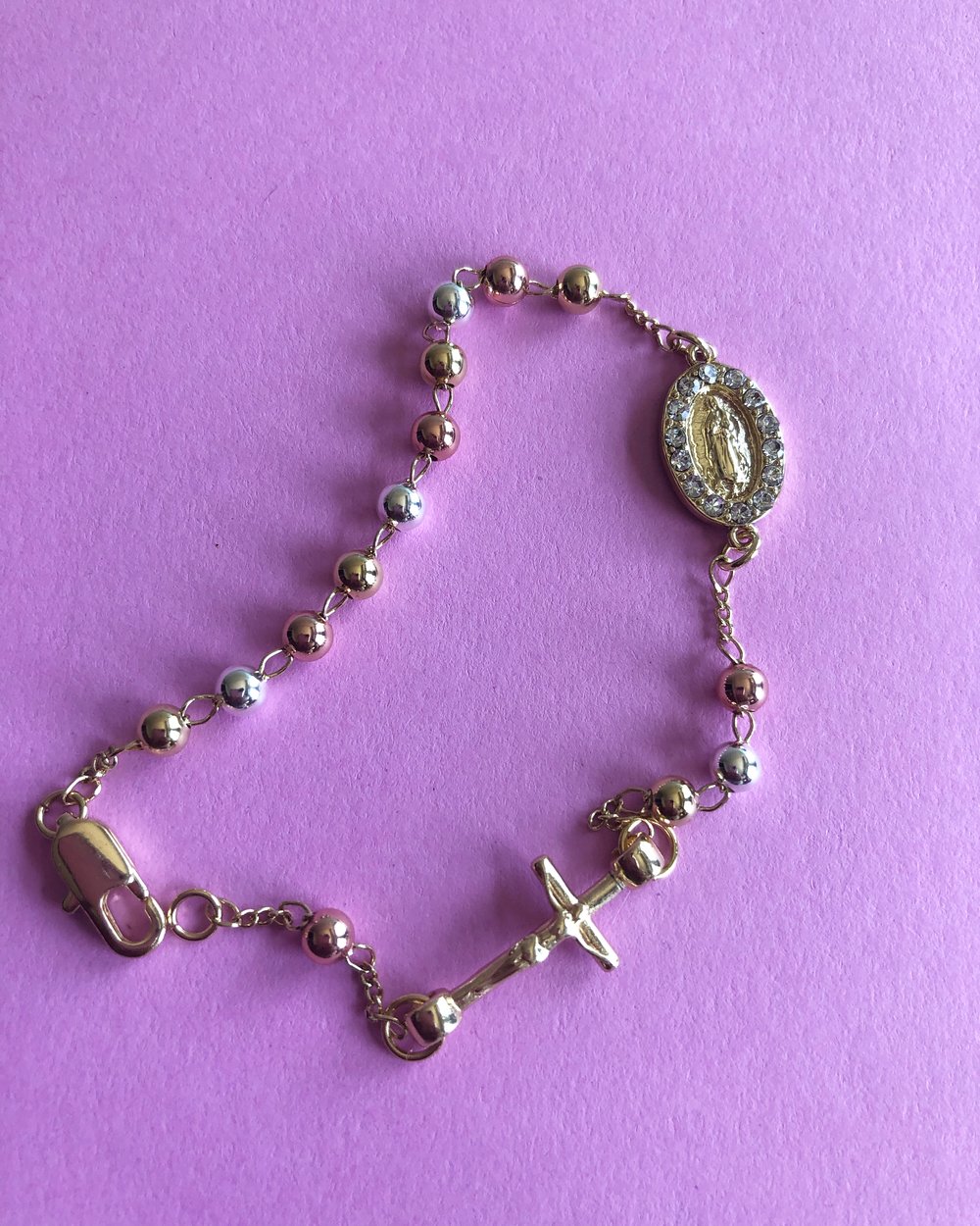 Image of Diamante Virgencita Tricolor Bracelet