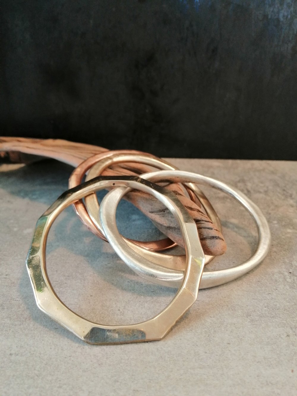 Image of Bronze faceted bangle