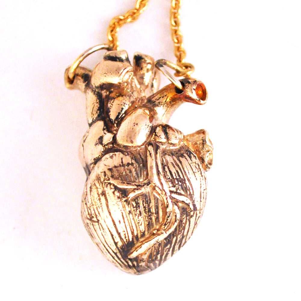 Image of Heart Necklace antique bronze