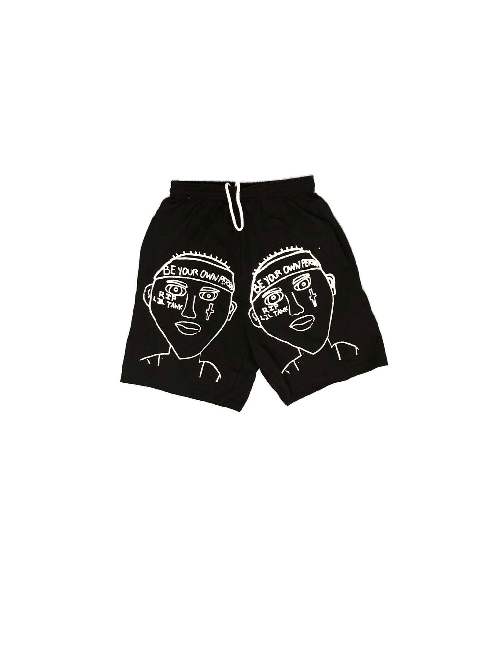 Image of Black Tank Face Shorts ( Front and Back)