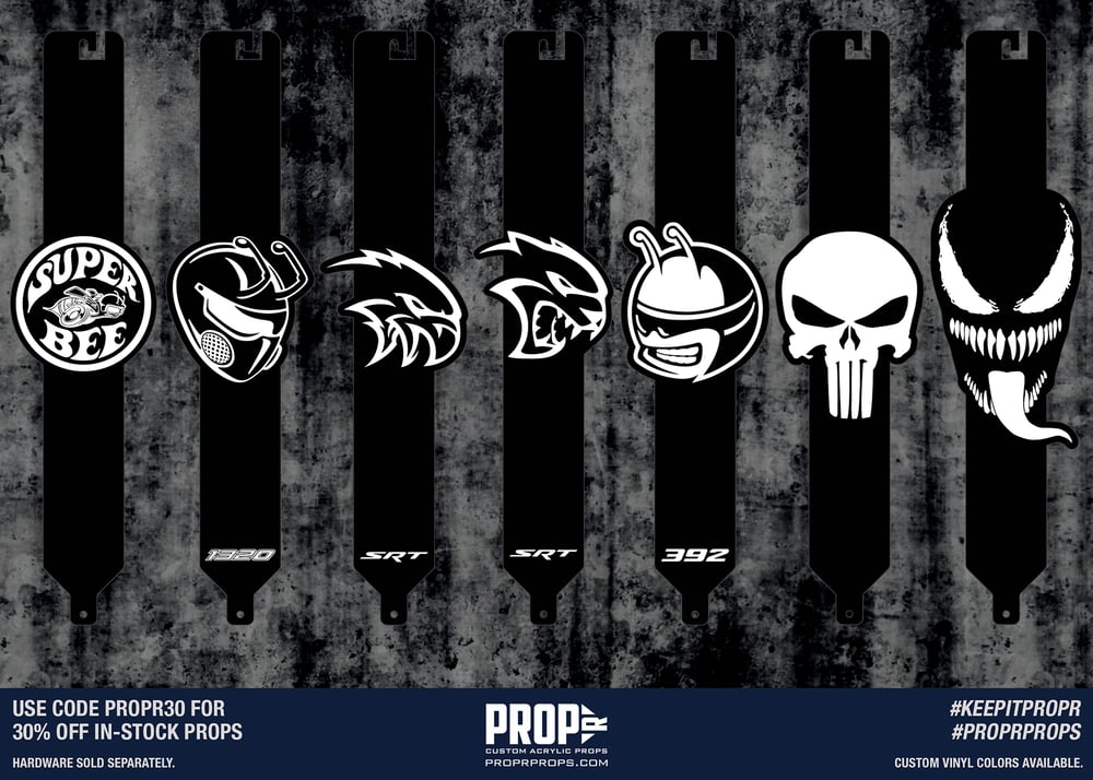 In-Stock Black Acrylic Hood Props