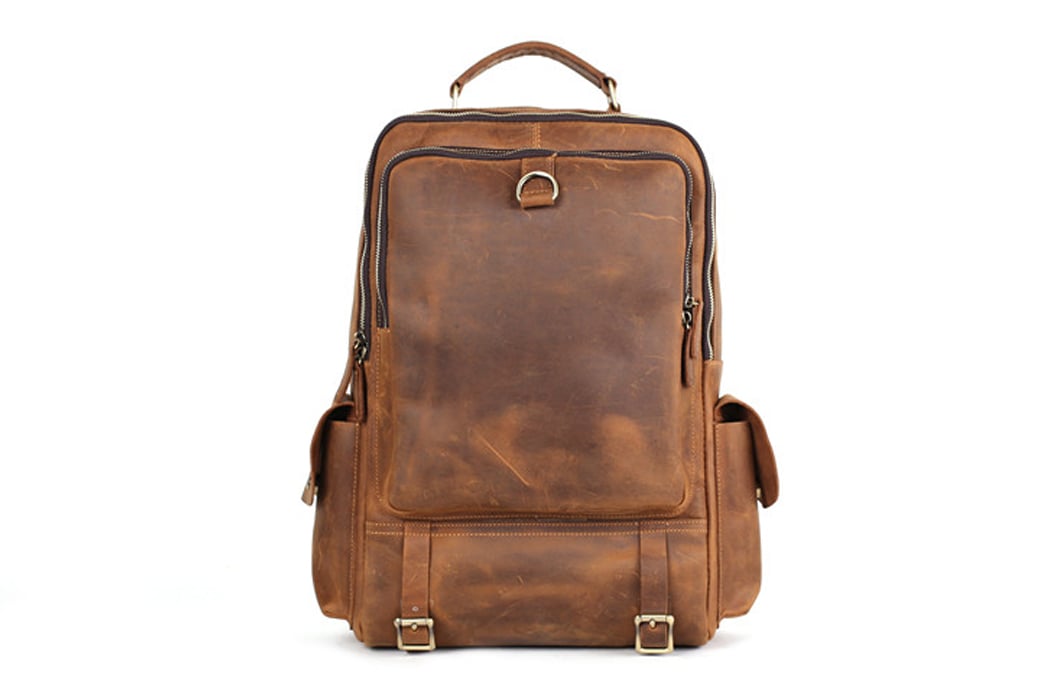 leather hiking backpack