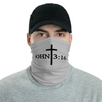 Image 1 of John 3:16 Face Mask Neck Gaiter Gray