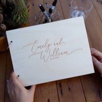 Custom Engraved Wedding Wooden Guest Book